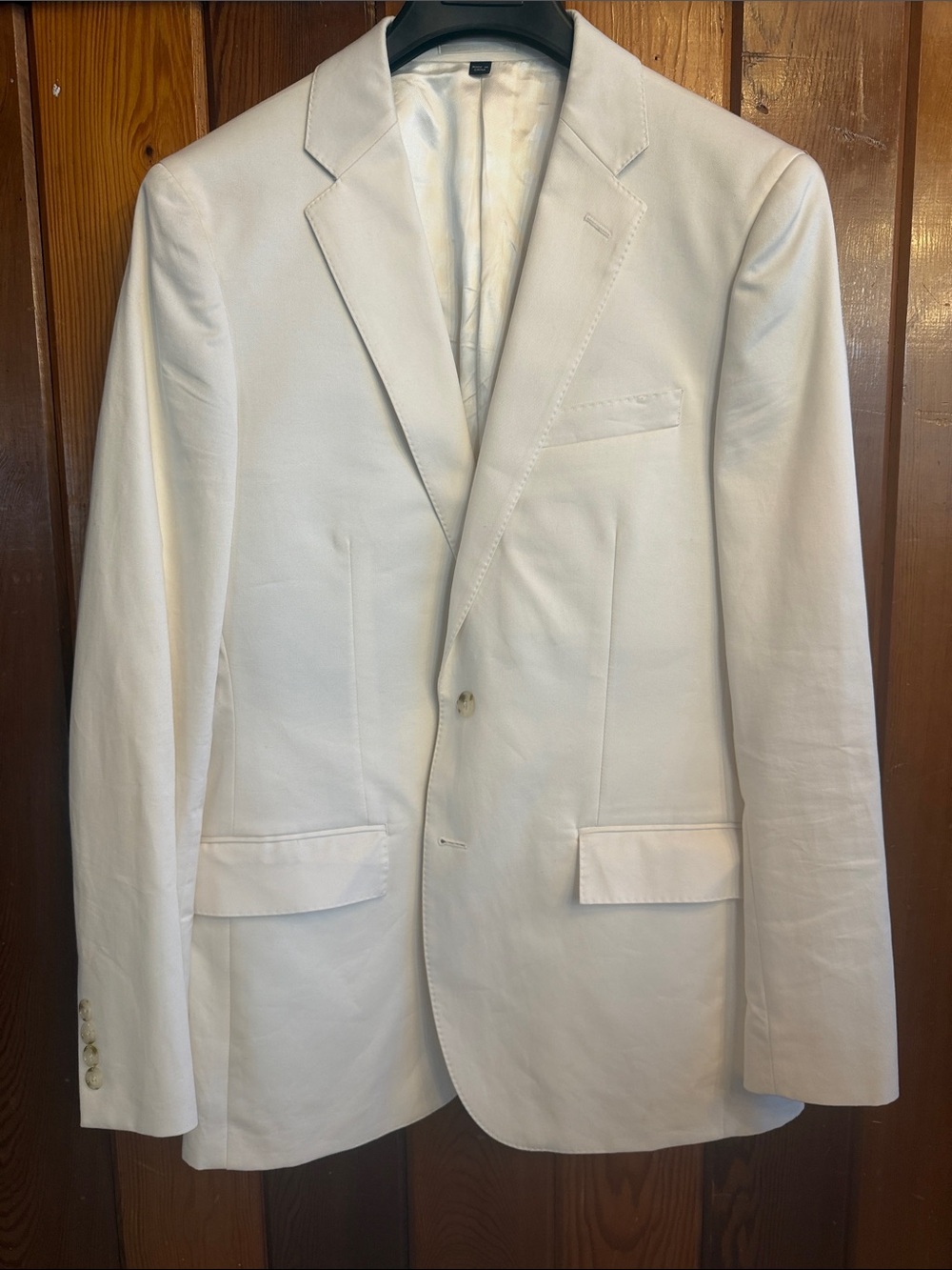 J Crew Ludlow Elegant White Notch Lapel Blazer Duca Visconti Italian Fabric 40R